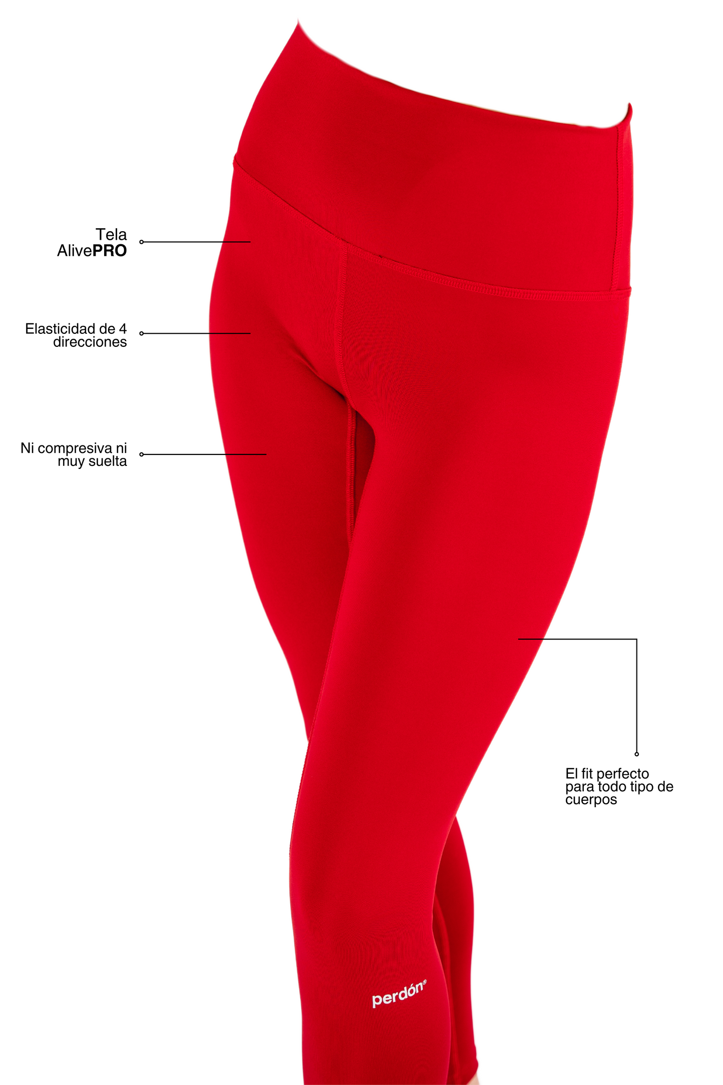 Regular Pro Yoga Pants Rojos PERDÓN®